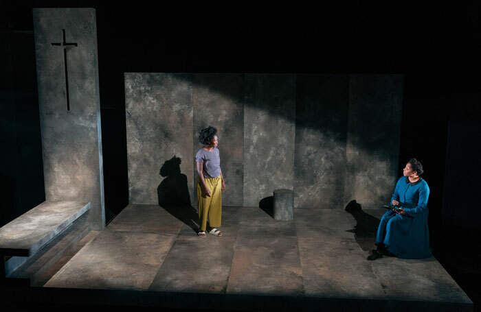 Shvorne Marks and Amanda Wright in Meek at Traverse Theatre, Edinburgh. Photo: Helen Murray