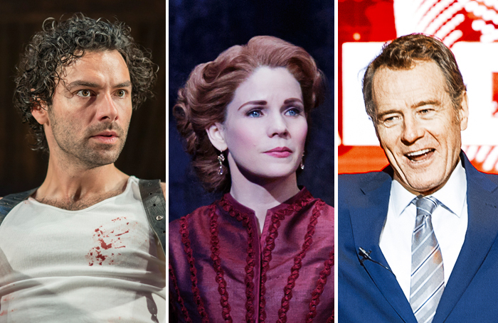 Aiden Turner (photo: Johan Persson), Kelli O'Hara (photo: Paul Klonik), Bryan Cranston (photo: Jan Versweyveld)