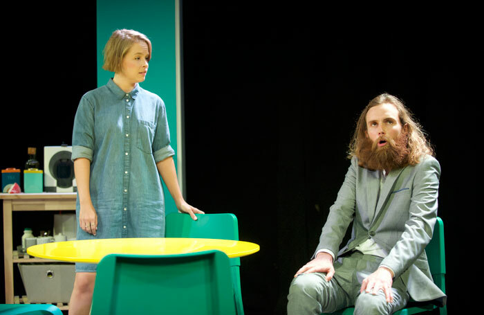 Jessica Clark and Rob Auton in Frank Skinner's Nina's Got News. Photo: Rob McDougall