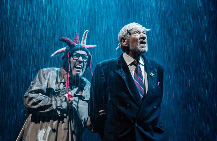 Lloyd Hutchinson and Ian McKellen in King Lear at the Duke of York's Theatre, London. Photo: Johan Persson