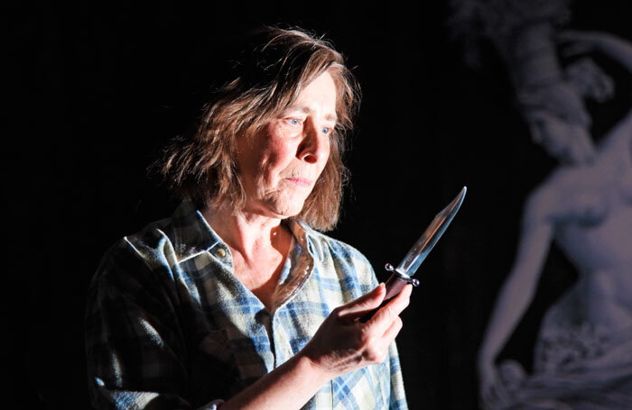 Phyllis Logan in Switzerland at Theatre Royal Bath's Ustinov Studio. Photo: Nobby Clark