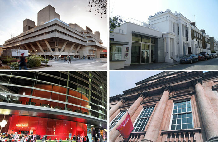 Organisations that have committed to getting back to every actor who auditions include, clockwise from top left, the National Theatre (photo: Philip Vile), the Almeida in London (photo: Philafrenzy/Wiki), Bristol Old Vic and Leicester's Curve