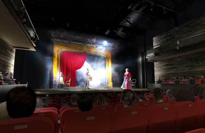An artist's impression of the view from the auditorium in the redesigned Kiln Theatre. Photo: ChampanWaterworth