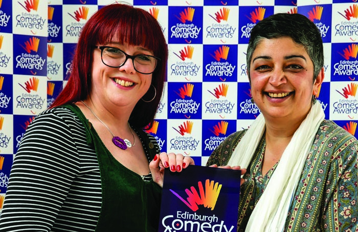 Angela Barnes and Sameena Zehra at the Edinburgh Comedy Awards. Photo: The Other Richard