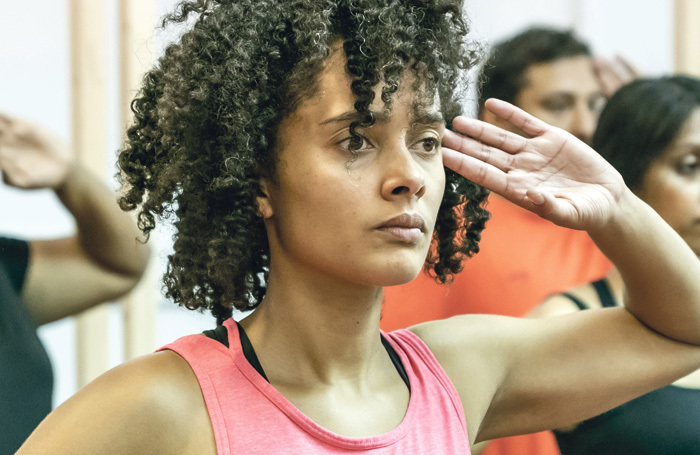 Kayla Meikle in rehearsals for Dance Nation. Photo: Marc Brenner