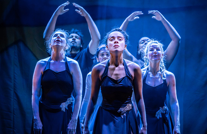 The cast of Dance Nation at Almeida Theatre, London. Photo: Marc Brenner