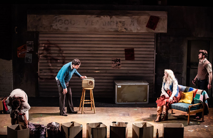 The sofa (far right) starring in Good Vibrations: Photo: Chris Heaney