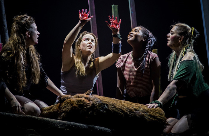 The cast of Lord of the Flies at Theatr Clwyd. Photo: Sam Taylor