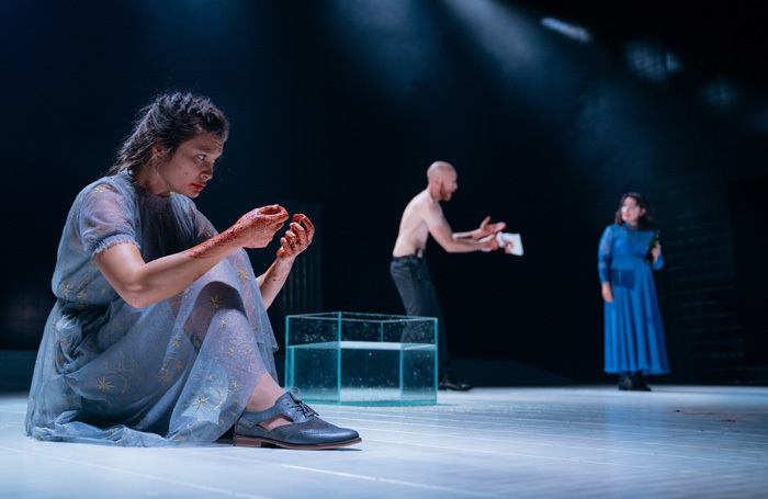 Kirsten Foster, Sandy Grierson and Caroline Faber in OthelloMacbeth at Home, Manchester. Photo: Helen Murray