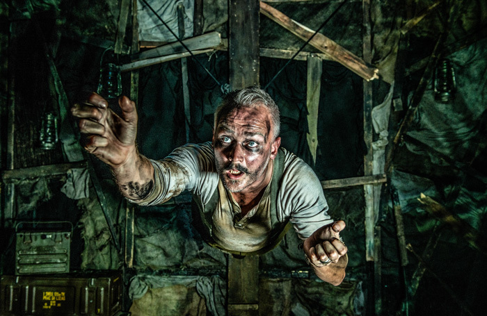 Oliver Lansley in The Trench at Southwark Playhouse, London. Photo: Rah Petherbridge