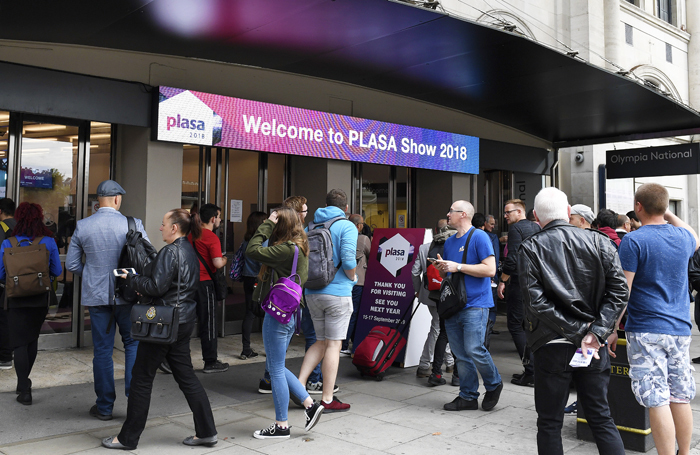 Outside the Plasa show at Olympia, London