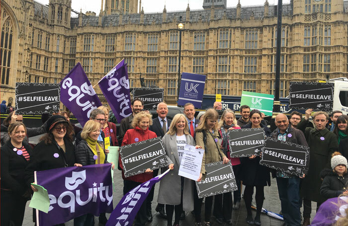 Equity, the Musicians' Union and Parents and Carers in Performing Arts attended a rally outside parliament ahead of the Shared Parental Leave Pay (Extension) Bill's second reading on October 26, 2018