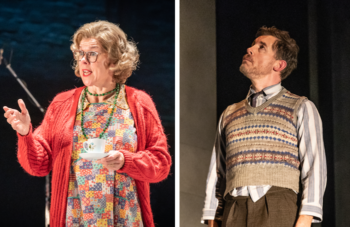 Janie Dee in Pinter Four and Lee Evans in Pinter Three. Photos: Marc Brenner