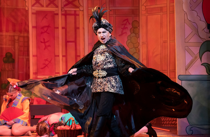 Wayne Sleep in Aladdin at Cambridge Arts Theatre. Photo: Richard Hubert Smith