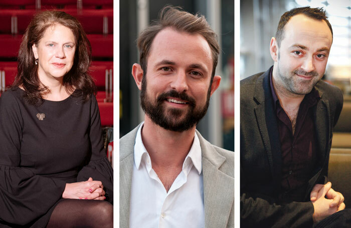 Regional theatre bosses including, left to right, Birmingham Repertory's Roxana Silbert (photo: Manuel Harlan), Southampton Nuffield's Sam Hodges (photo: James Newell) and Leicester Curve's Chris Stafford (photo: Pamela Raith) say performers are increasingly turning down regional work in the hope of