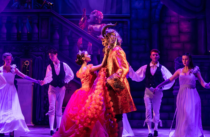 Eleanor Bennett and Nathan Turner in Beauty and the Beast at Theatre Royal Winchester. Photo: The Other Richard