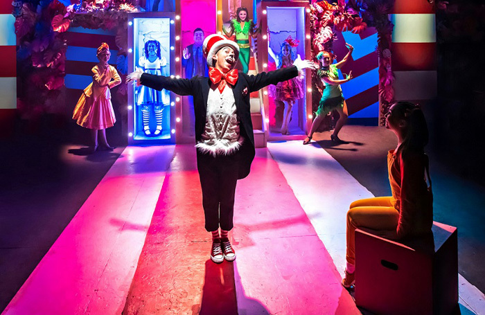 Marc Pickering and the cast of Seussical at Southwark Playhouse, London. Photo: Adam Trigg