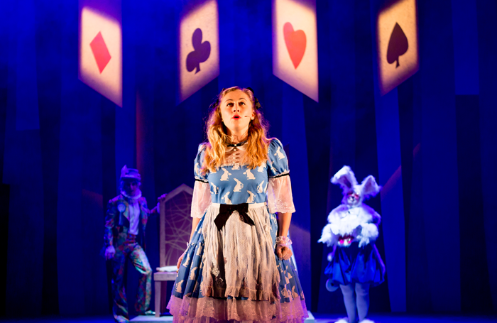 Ruby Campbell in Alice: the Musical at the Lyric, Belfast. Photo: Melissa Gordon