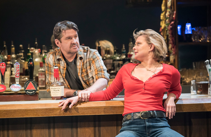 Stuart McQuarrie and Martha Plimpton in Sweat at Donmar Warehouse, London. Photo: Johan Persson