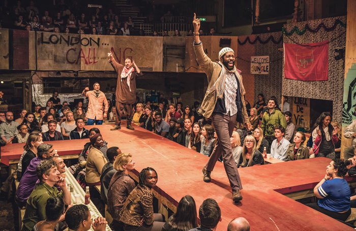 Ben Turner and Jonathan Nyati in The Jungle at the Playhouse Theatre, London. Photo: Tristram Kenton