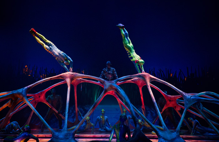 Scene from Cirque du Soleil's Totem at Royal Albert Hall