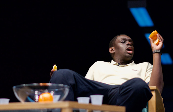 Ivan Oyik in Blue/Orange at Birmingham Repertory Theatre. Photo: Myah Jeffers