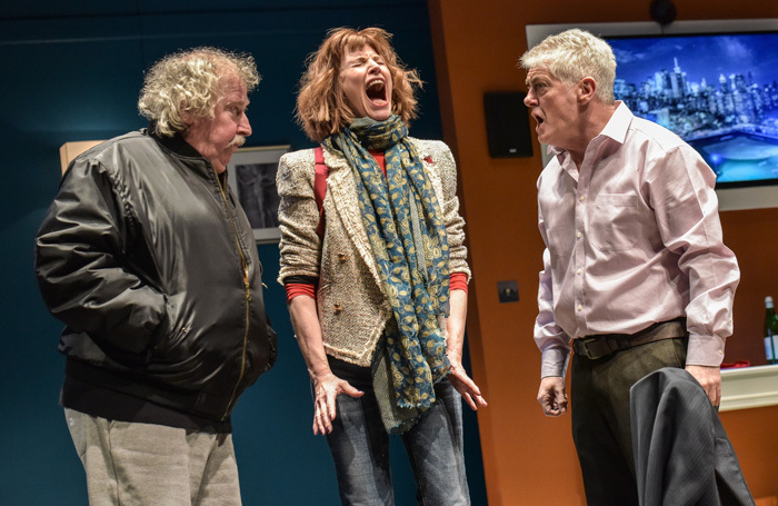 Paul Bradley, Carolyn Backhouse and Nick Hancock in Octopus-Soup! Photo: Robert Day