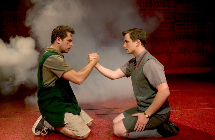 Sean Jones and Simon Willmont in a previous Bill Kenwright tour of Blood Brothers at Wyvern Theatre, Swindon, in 2017