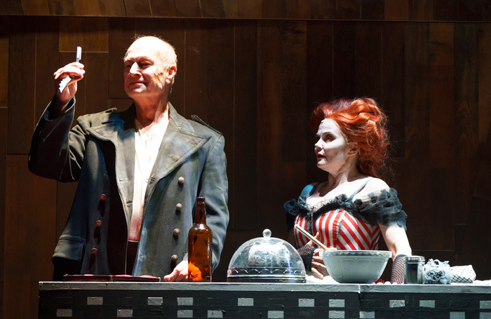 Steven Page and Julie Mullins in Sweeney Todd at Lyric Theatre, Belfast. Photo: Steffan Hill