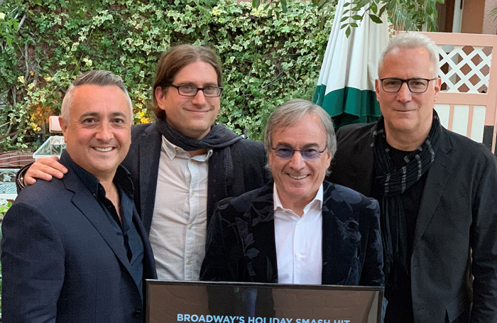 The Works executive producer Tim Lawson and creative producer Simon Painter with Cirque du Soleil's Daniel Lamarre and Louis-Francois Hogue
