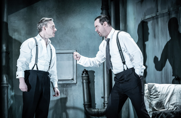Martin Freeman and Danny Dyer in The Dumb Waiter at The Harold Pinter Theatre, London. Photo: Marc Brenner