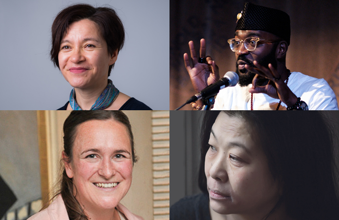 Signatories to the letter include, clockwise from top left: Kumiko Mendl, Inua Ellams, Lucy Sheen and Morgan Lloyd Malcolm. Photos: Suki Mok/Oliver Holms/Sarah Lam