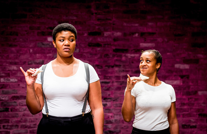 Kudzanayi Chiwawa and Ayesha Casley-Hayford In The Importance of Being Earnest at Tara Theatre, London. Photo: Harry Elletson