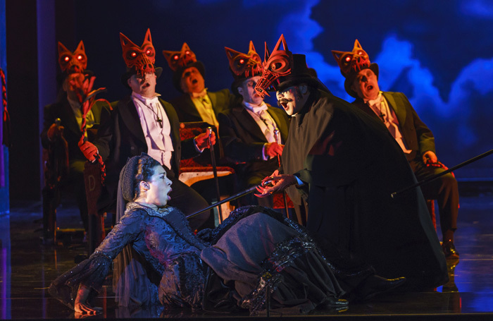 The cast of the WelsH National Opera production of Un Ballo in Maschera. Photo: Bill Cooper