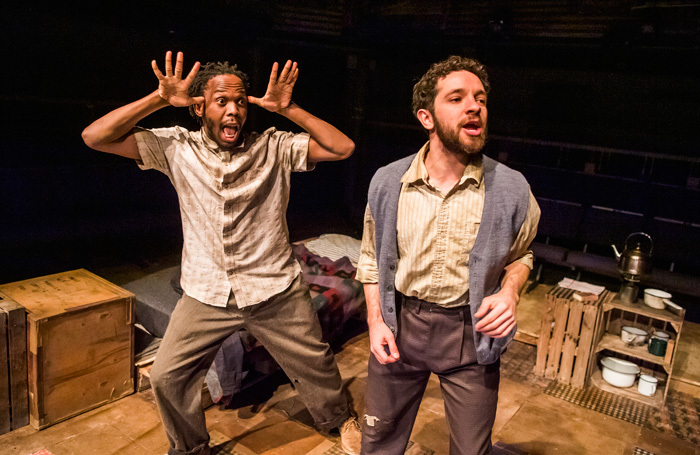 Kalungi Ssebandeke and Nathan McMullen in Blood Knot at Orange Tree Theatre, London. Photo: Tristram Kenton