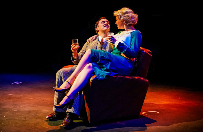 Isaac Stanmore and Rebecca Brewer in The 39 Steps at New Vic Theatre. Photo: Andrew Billington