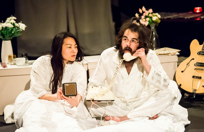 Jung Sun den Hollander and Craig Edgley in Bed Peace: The Battle of Yohn and Joko at
Cockpit Theatre, London