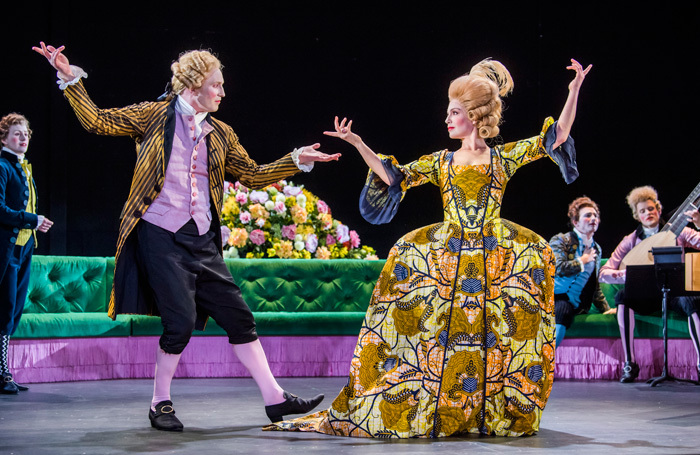 James Laing and Claire Booth in Berenice at Linbury Theatre, London. Photo: Tristram Kenton