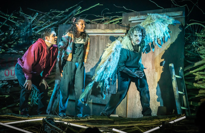 Sam Swann, Kate Okello and Edward Harrison in Skellig at Nottingham Playhouse. Photo: Marc Brenner