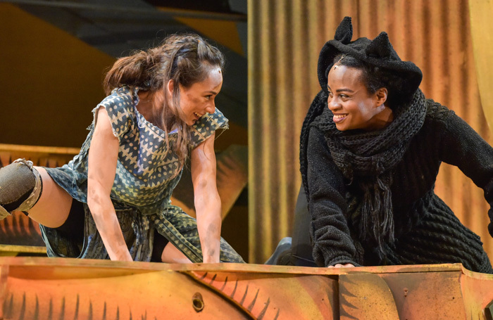 Iniki Mariano and Esme Sears in The Jungle Book at Derby Theatre. Photo: Robert Day