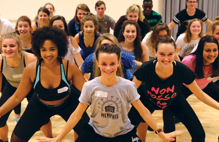 Students on the West End Stage summer school