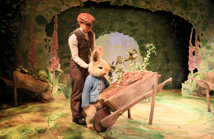 Charlotte Harrington in Where is Peter Rabbit? at Theatre Royal Haymarket. Photo: Steven Barber