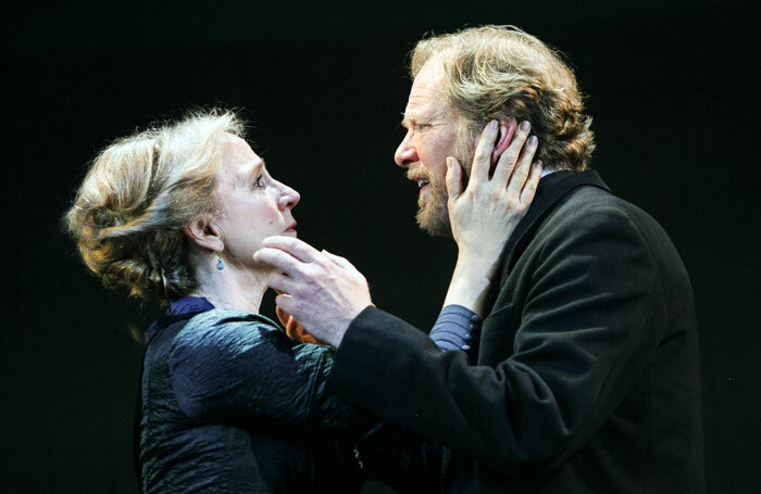 Penny Downie and James Wilby in Ghosts at Royal and Derngate, Northampton. Photo: Sheila Burnett