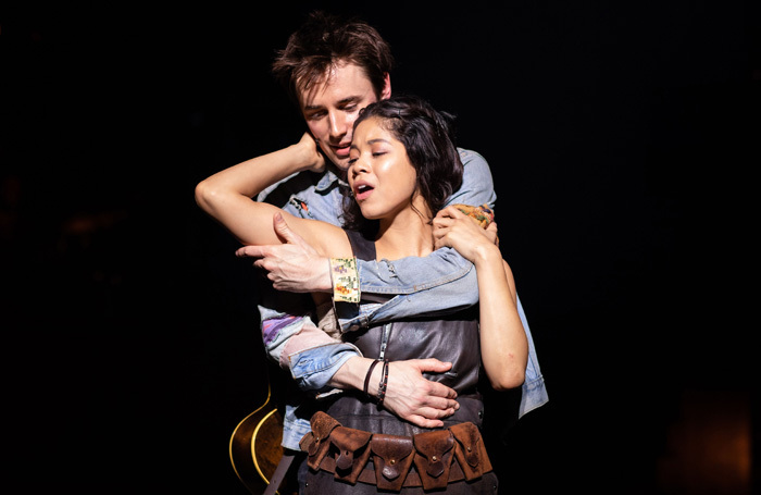 Reeve Carney and Eva Noblezada in Hadestown at National Theatre, London. Photo: Helen Maybanks