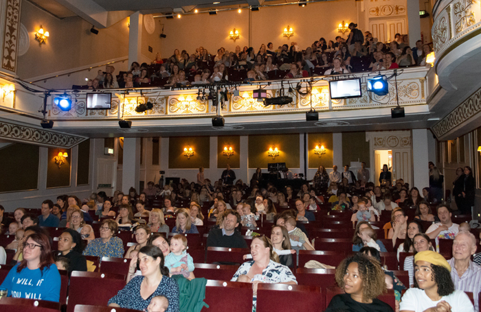 The audience during the baby and parent performance of Emilia at the Vaudeville