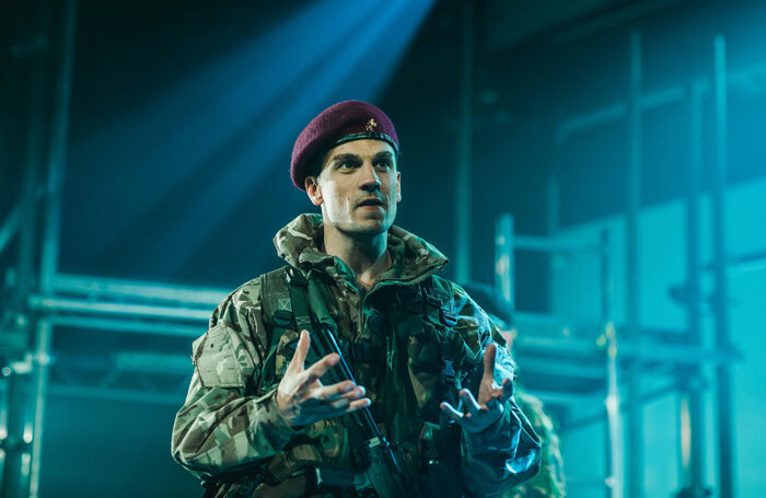 Aaron Sidwell in Henry V at Barn Theatre, Cirencester. Photo: Eve Dunlop