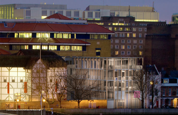 The proposed library extension alongside Shakespeare's Globe – a part of Project Prospero. Photo: Allies and Morrison