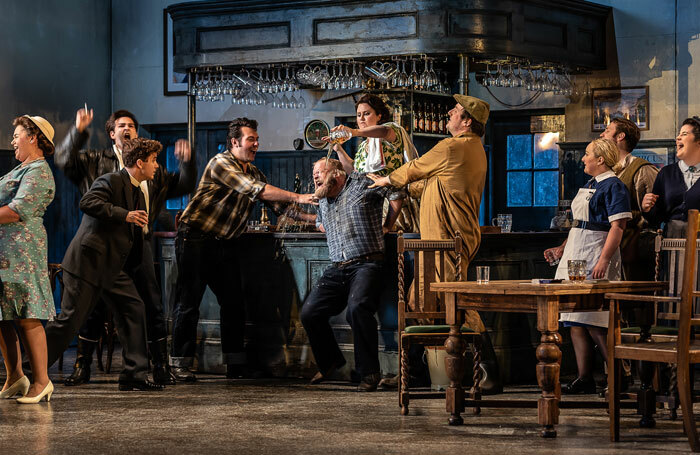Brenden Gunnell and the chorus in The Bartered Bride at Garsington. Photo: Clive Barda
