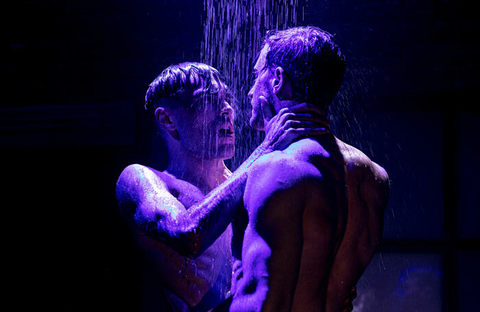 Jesse Fox and Danny Mahoney in Afterglow at Southwark Playhouse, London. Photo: Darren Bell