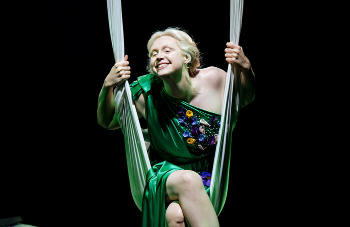 Gwendoline Christie in A Midsummer Night's Dream at Bridge Theatre. Photo: Manuel Harlan